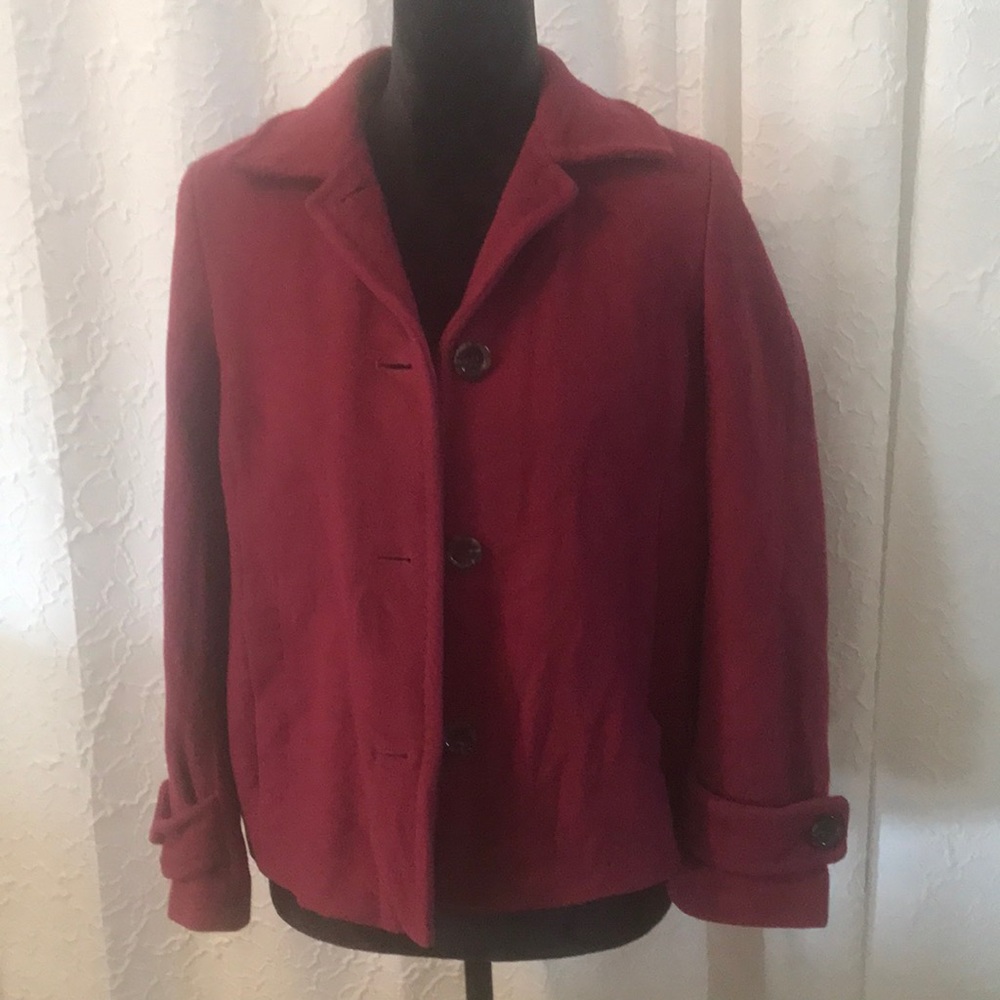 Land’s End Magenta Wool coat